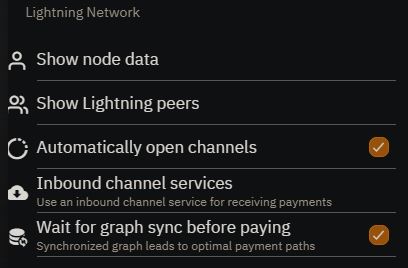 Blixt Lightning Network Options